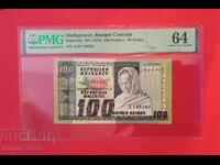 Madagascar 100 Francs 1974 Year PMG 64