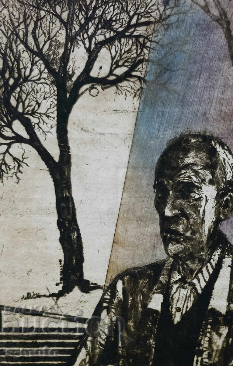 Δημοπρασία Γραφικά, ξηρή χάραξη, φιγούρα σύνθεση