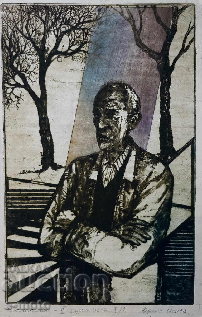 Γραφικά, ξηρή χάραξη, φιγούρα σύνθεση