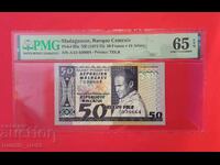 Madagascar 50 Francs 1974 Year PMG 65