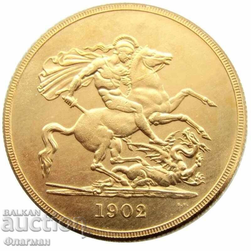 Νόμισμα Ηνωμένου Βασιλείου 1 Sovereign 1902 Βασιλιάς Εδουάρδος VII με τιμή 20.00 BGN | € 10.23 Νόμισμα Ηνωμένου Βασιλείου 1 Sovereign 1902 Βασιλιάς Εδουάρδος VII με τιμή 20.00 BGN | € 10.23