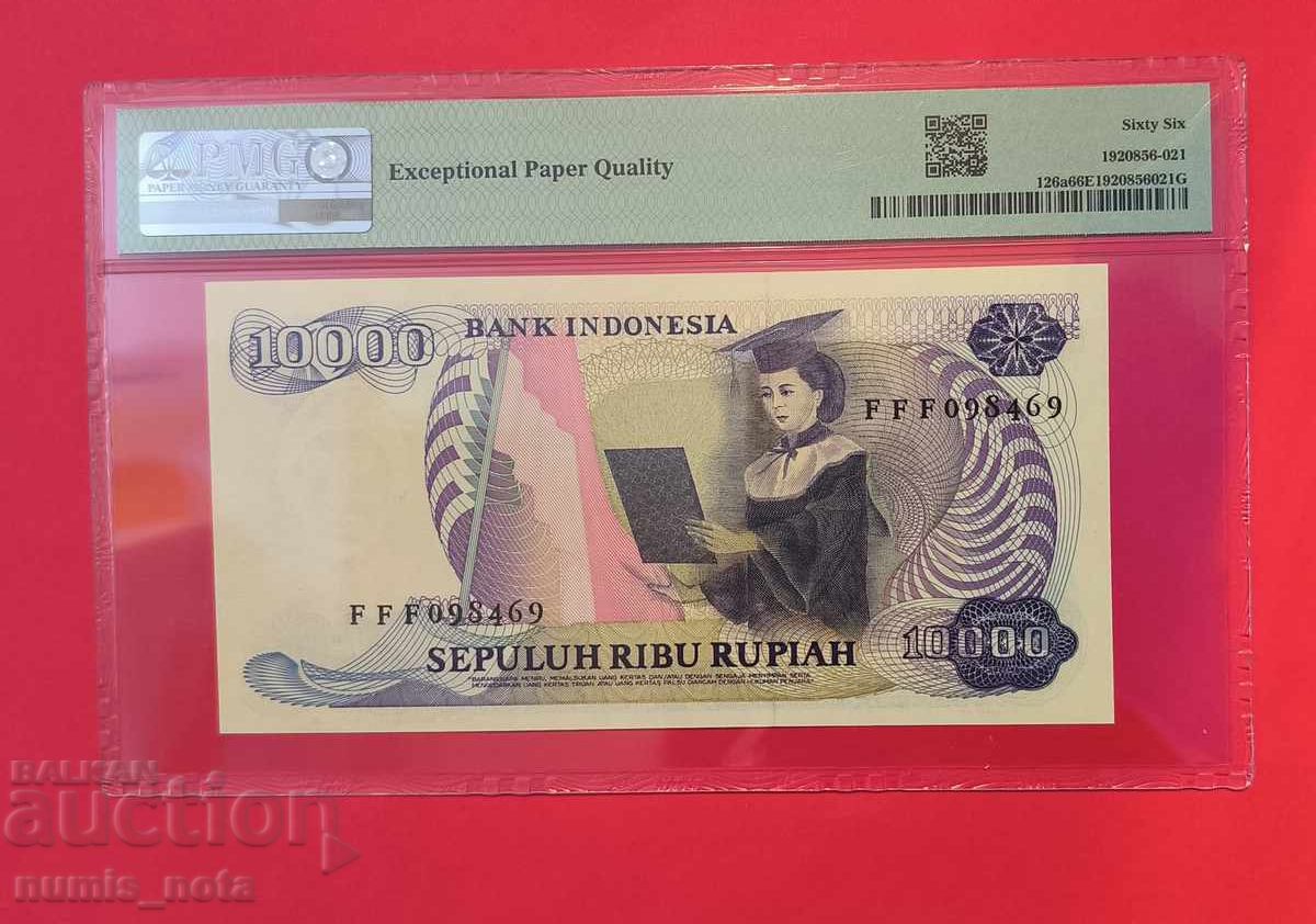 Индонезия 10000 рупии 1985 година PMG 66 с цена 180.00 лв. | € 92.03