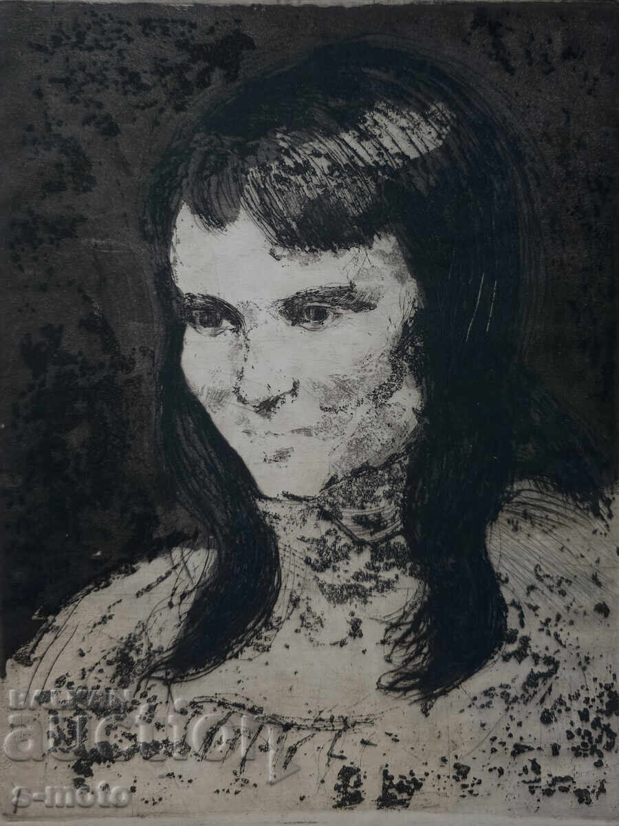 Γραφικά, λιθογραφία, γυναικείο πορτρέτο