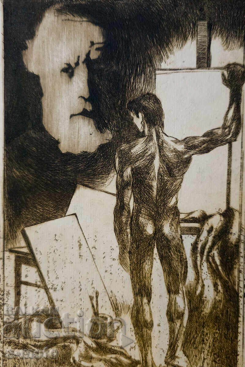 Δημοπρασία Παλιά χαρακτική, οξύγραφη, ανδρικό πορτρέτο