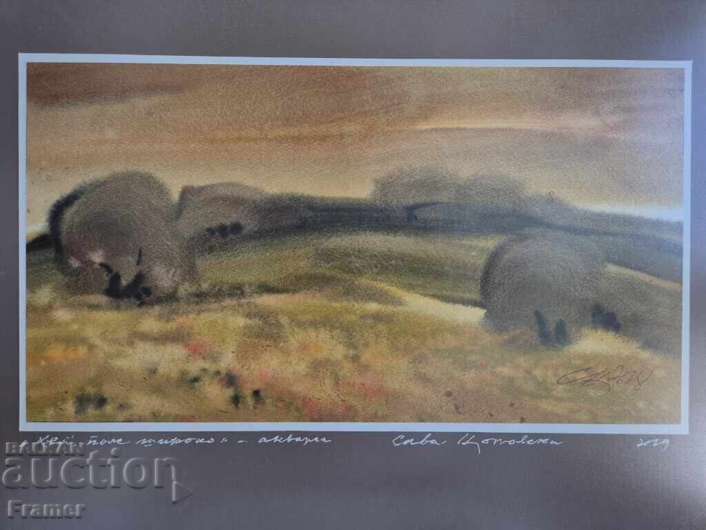 Auction  Watercolor by the great artist STOLETNIKA Sava Tsonovski 5G