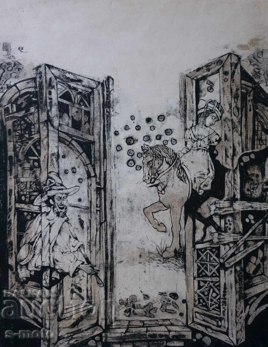 Grafika, οφώρτ, αφηρημένη σύνθεση, "Διασταύρωση" με τιμή 140.00 BGN | € 71.58