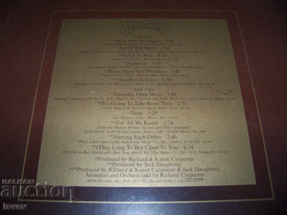 Licitație Carpenters – The Singles 1969-1973 Licitație Carpenters – The Singles 1969-1973