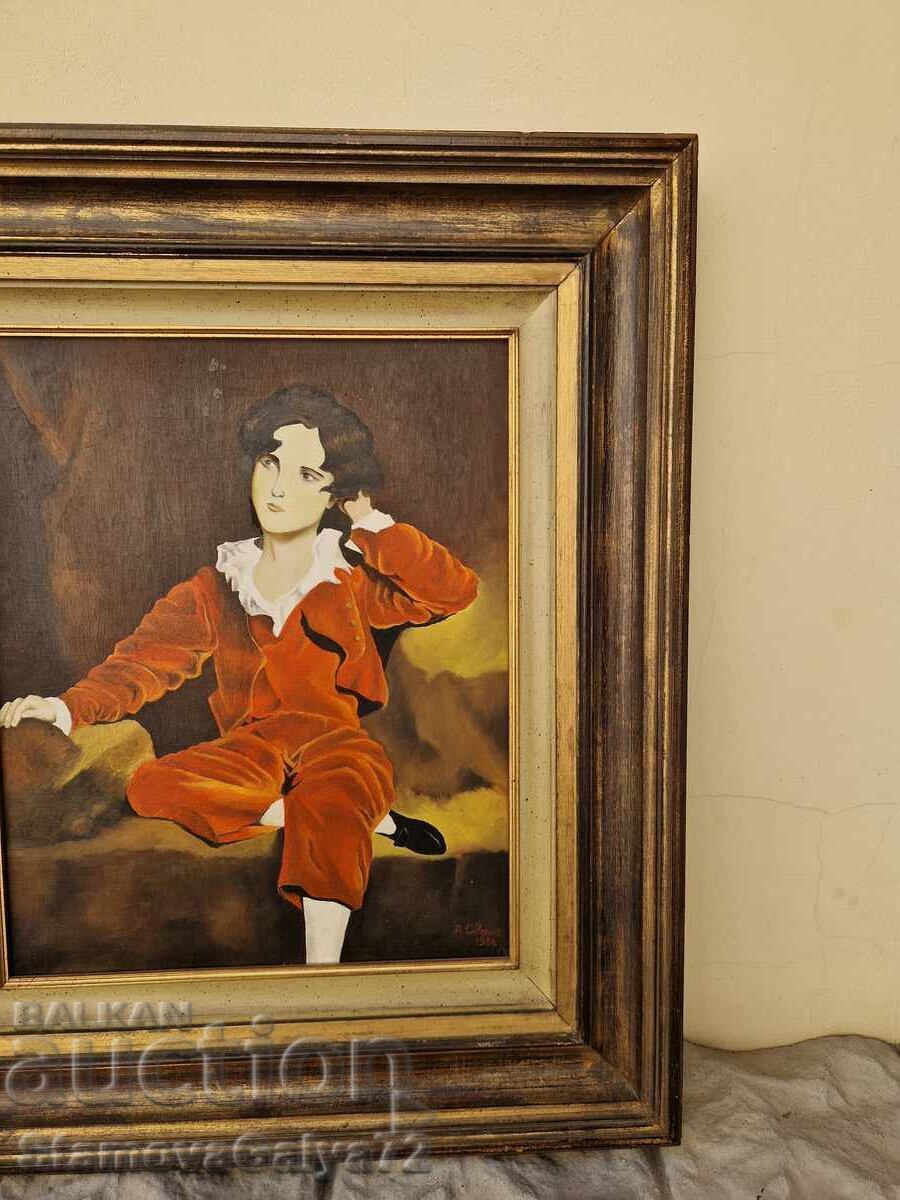 Παράδοση Υπέροχη αντίκα ολλανδική ζωγραφική με λάδι σε καμβά