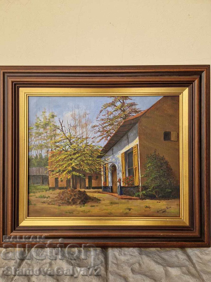 Licitație Pictură originală antică unică în ulei pe pânză