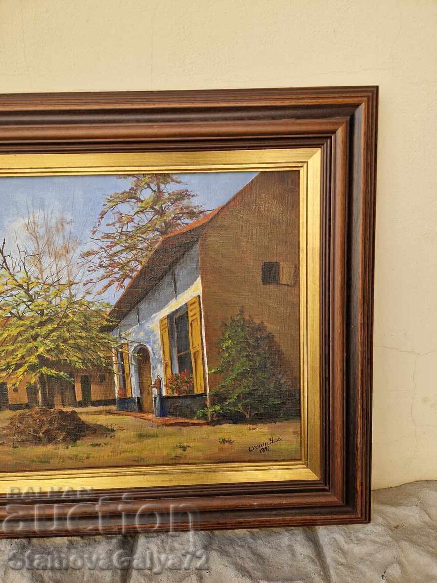 Livrarea Pictură originală antică unică în ulei pe pânză