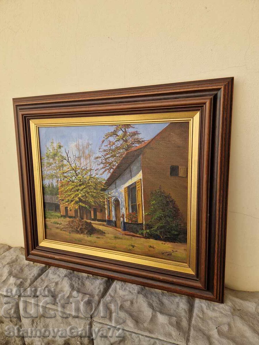 Μοναδική αντίκα πρωτότυπη ζωγραφική λάδι σε καμβά - 7