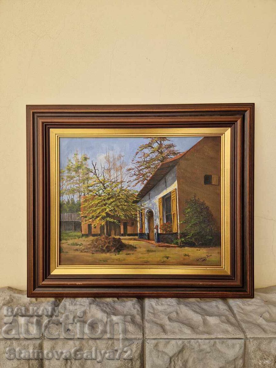 Μοναδική αντίκα πρωτότυπη ζωγραφική λάδι σε καμβά