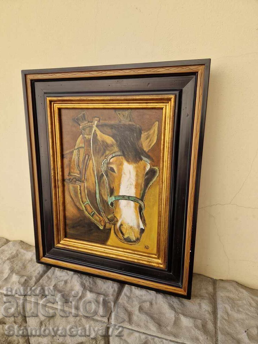 Beautiful antique original oil on canvas painting - 7