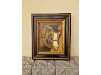 Frumoasă pictură originală antică în ulei pe pânză