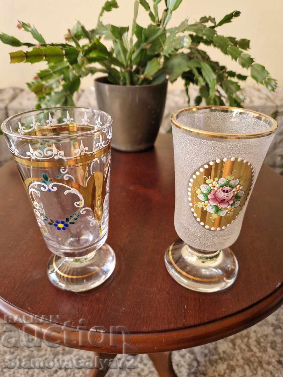 Lot excelent de 2 cești antice Bohemia Bochemia