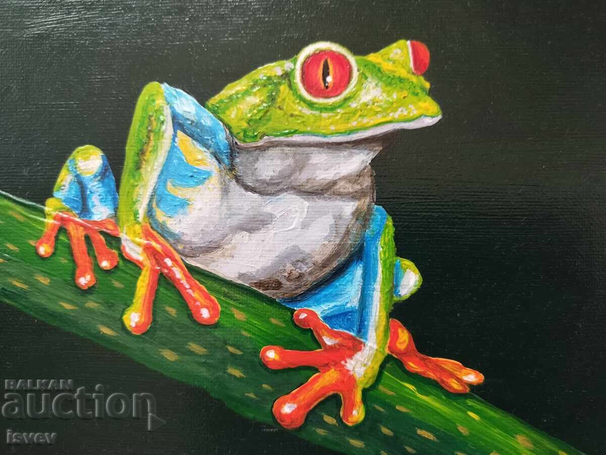 Licitație Frumoasă pictură cu broască