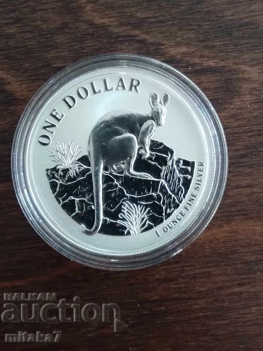 Сребърна монета "Кенгуру", 1 oz, 2010г., Австралия
