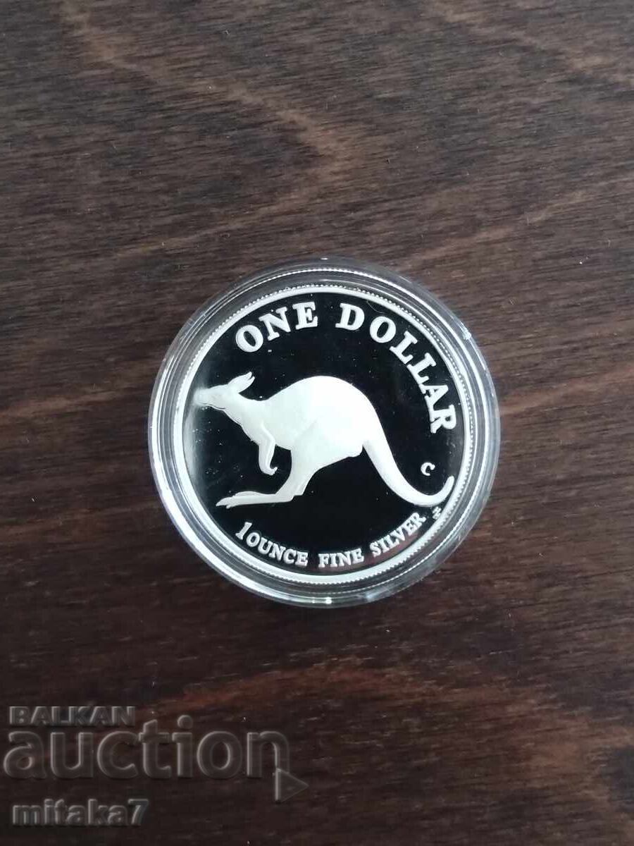 Auction  Silver Kangaroo coin, 1 oz, 1998, Australia