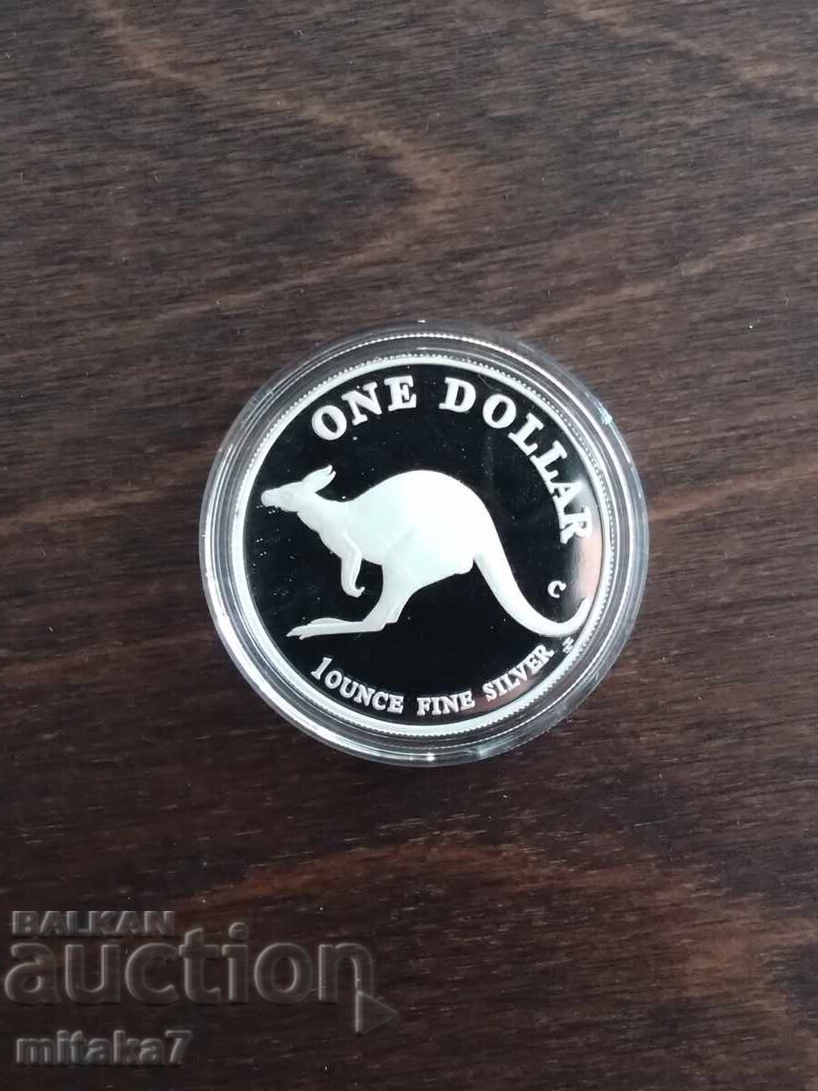 Silver Kangaroo coin, 1 oz, 1998, Australia