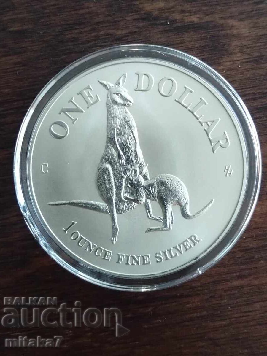 Silver Kangaroo coin, 1 oz, 1996, Australia