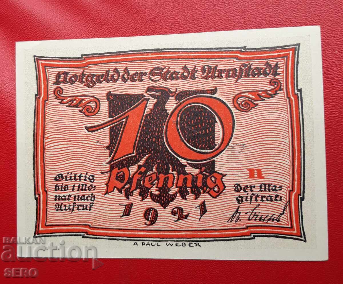 Banknote-Germany-Thuringia-Arnstadt-10 pfennig 1921 with price 2.00 BGN | € 1.02 Banknote-Germany-Thuringia-Arnstadt-10 pfennig 1921 with price 2.00 BGN | € 1.02