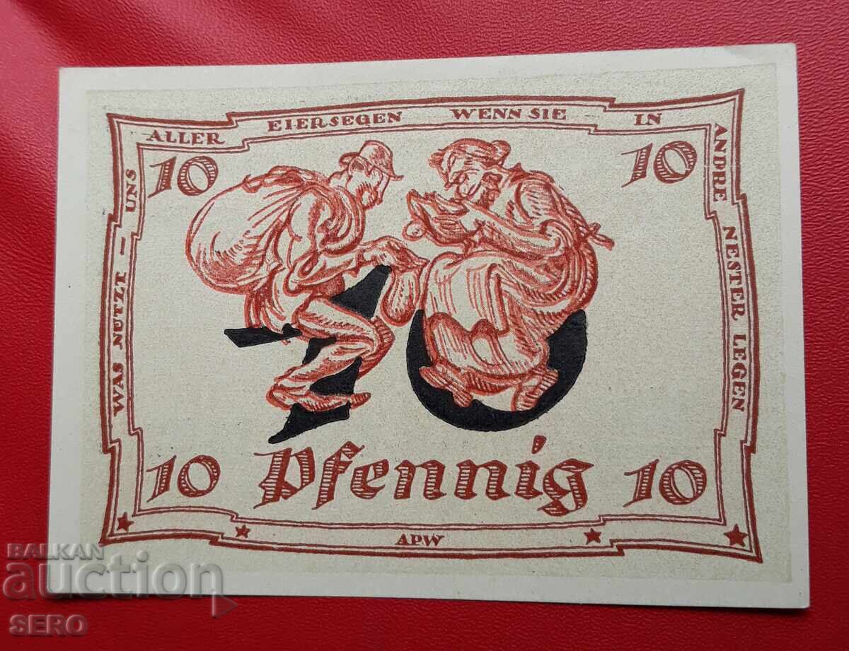 Banknote-Germany-Thuringia-Arnstadt-10 pfennig 1921 Banknote-Germany-Thuringia-Arnstadt-10 pfennig 1921