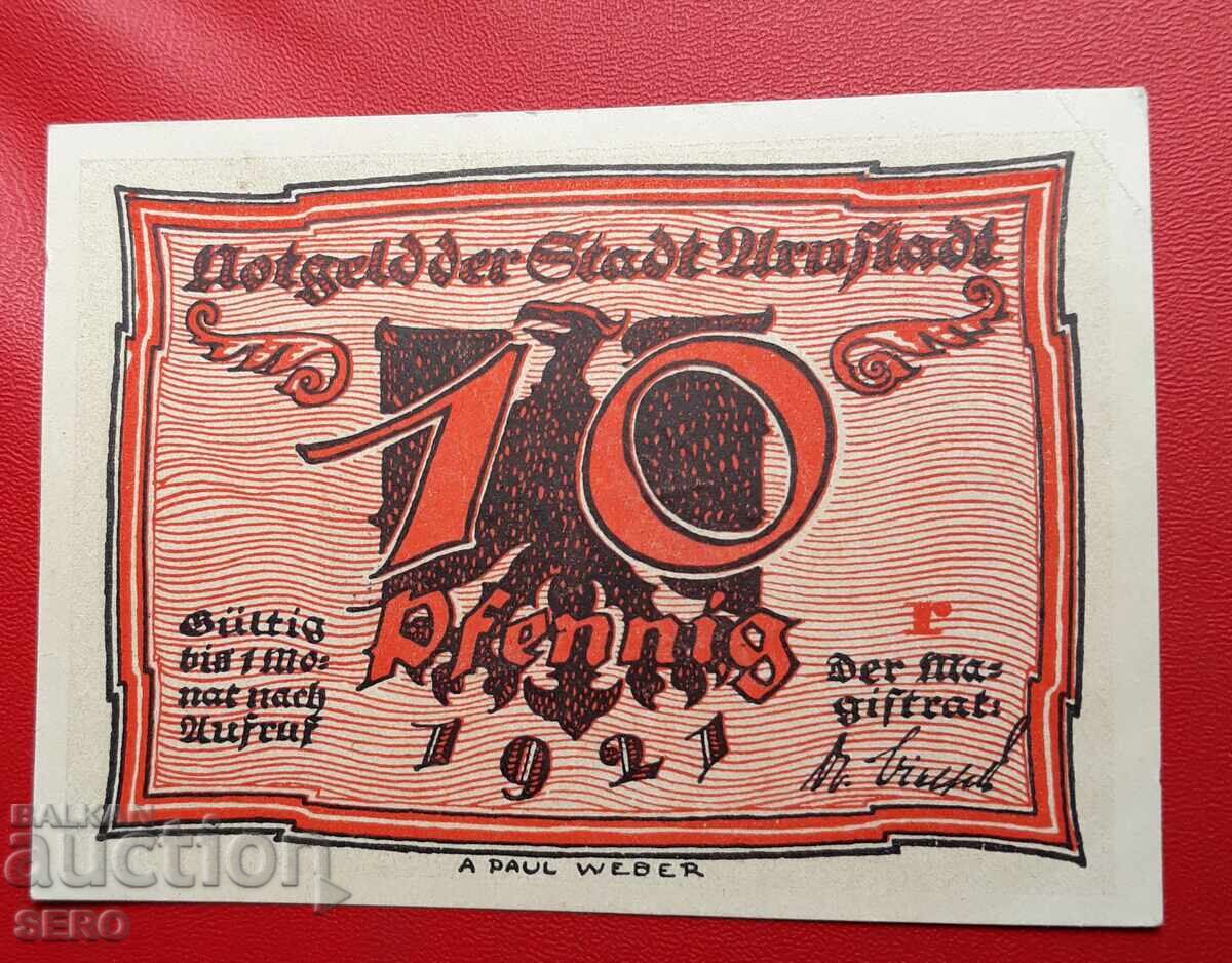 Bancnota-Germania-Thuringia-Arnstadt-10 pfennig 1921 cu preț 2.00 BGN | € 1.02