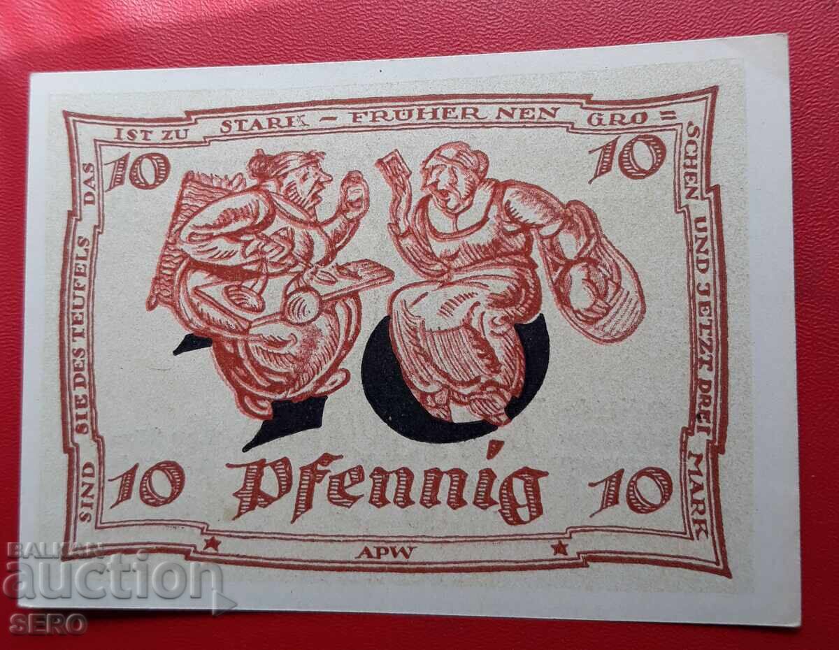 Τραπεζογραμμάτιο-Γερμανία-Θουριγγία-Arnstadt-10 pfennig 1921
