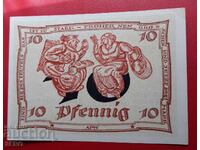 Bancnota-Germania-Thuringia-Arnstadt-10 pfennig 1921