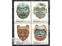 1980. SUA. Artă populară americană - Măști native americane.