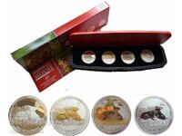 4 x 1 oz Έτος του Ποντικού 2008 Lunar Αυστραλίας - σετ