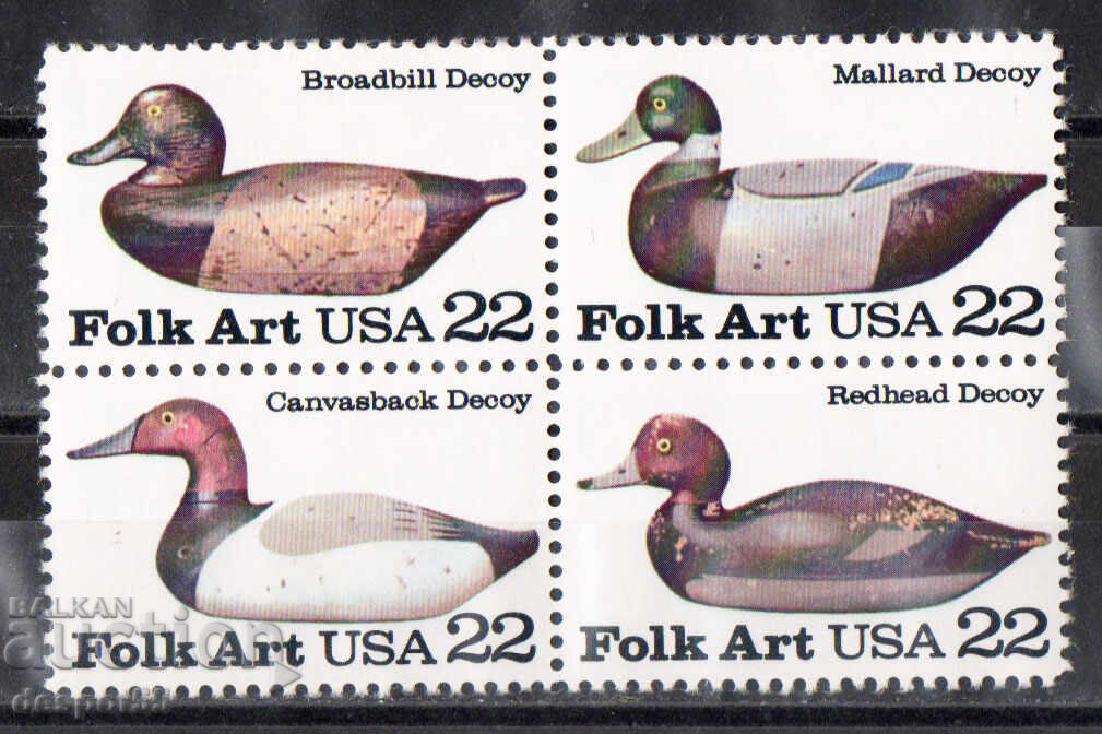 1985. SUA. Artă populară americană - Naluci pentru rațe