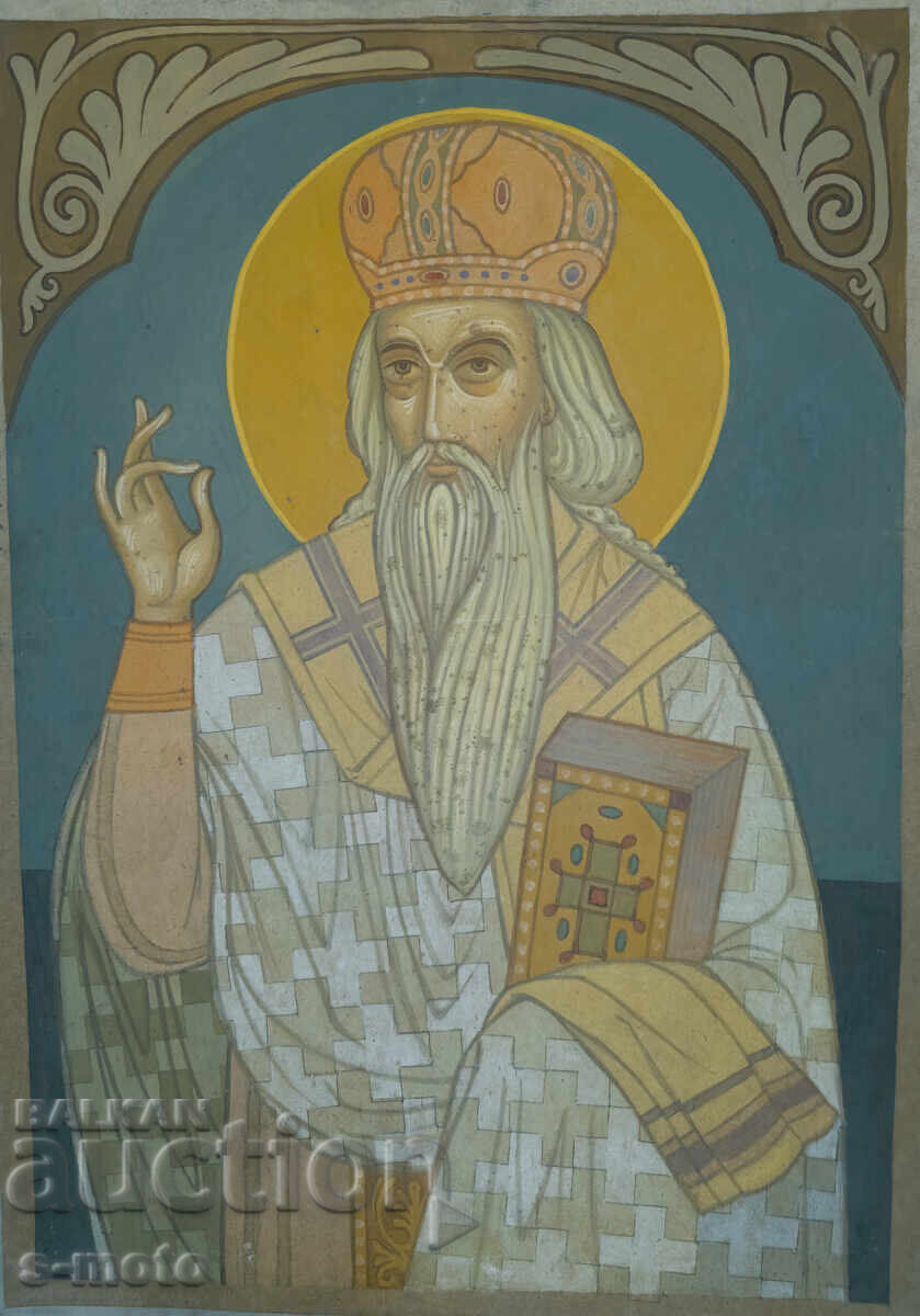 Аукцион Картина темпера - Св. Евтимий Търновски, икона
