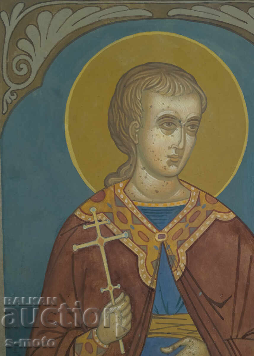 Картина темпера - Св. Мъченик Трифон, икона с цена 250.00 лв. | € 127.82