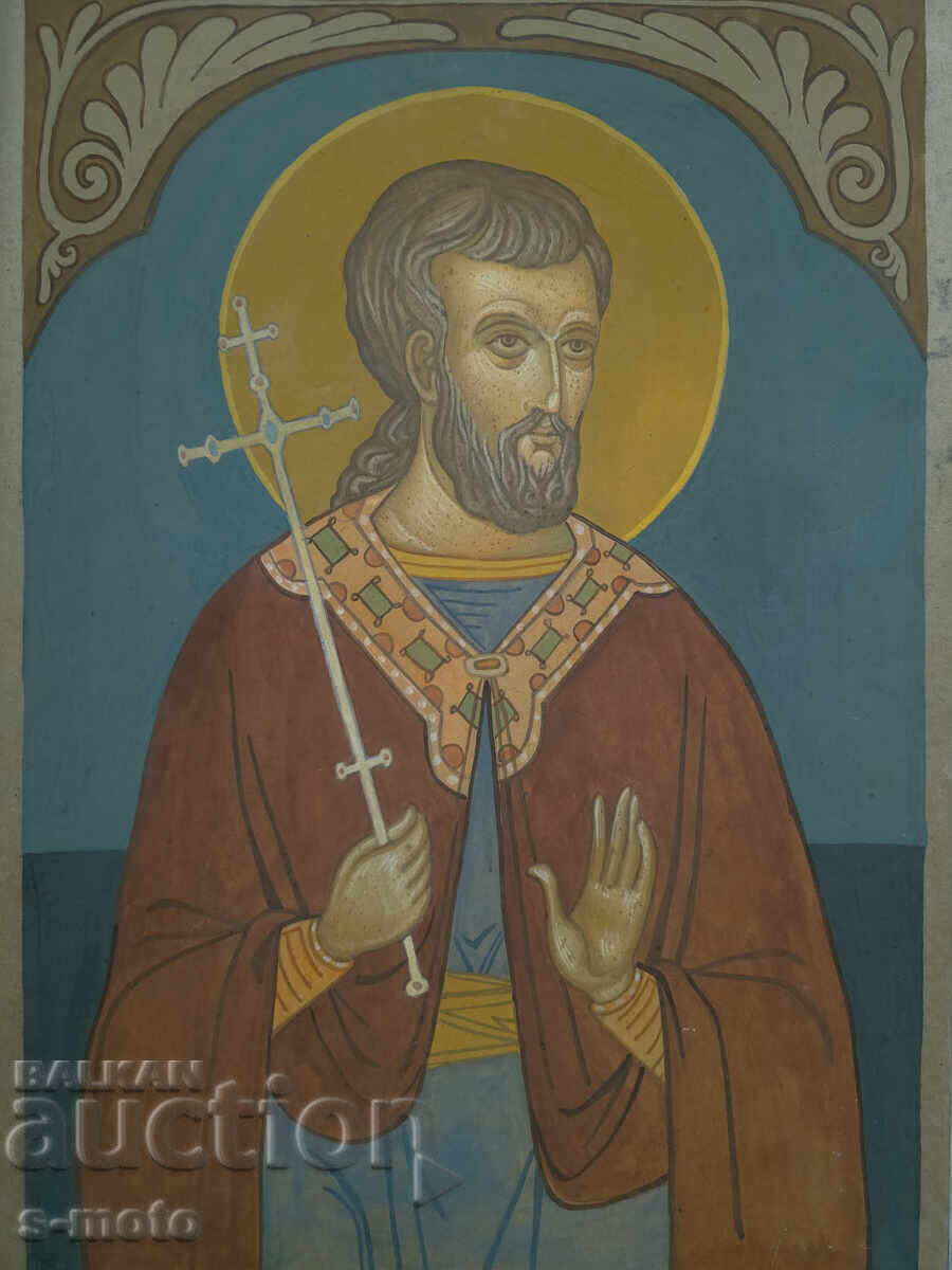 Pictură tempera - Sf. Mina, icoană cu preț € 120.00 | 234.70 BGN