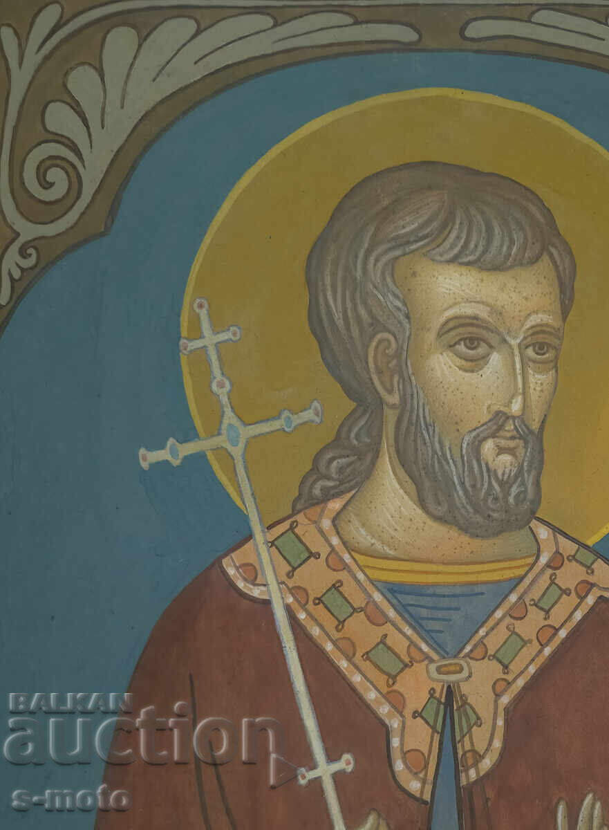 Pictură tempera - Sf. Mina, icoană - 5