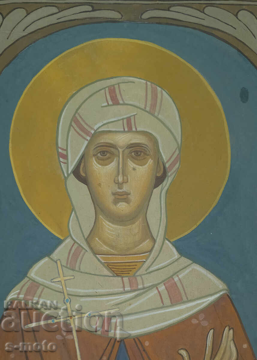 Tablou tempera - Sfânta Marina din Antiohia, icoană cu preț 250.00 BGN | € 127.82 Tablou tempera - Sfânta Marina din Antiohia, icoană cu preț 250.00 BGN | € 127.82