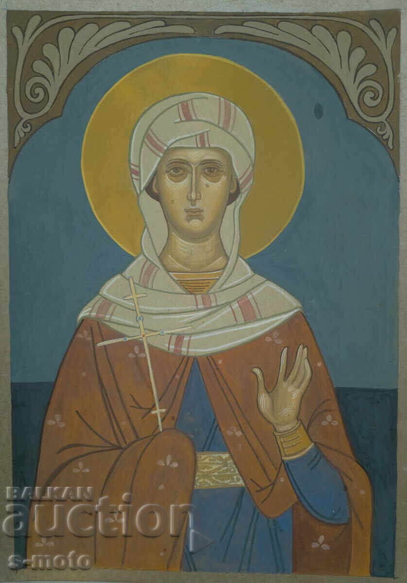 Tablou tempera - Sfânta Marina din Antiohia, icoană Tablou tempera - Sfânta Marina din Antiohia, icoană