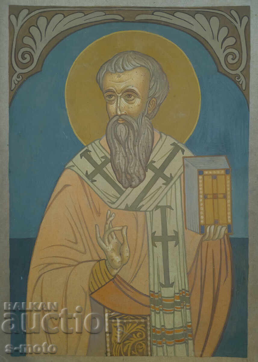 Tablou tempera - Sf. Ignatie, icoană cu preț 250.00 BGN | € 127.82