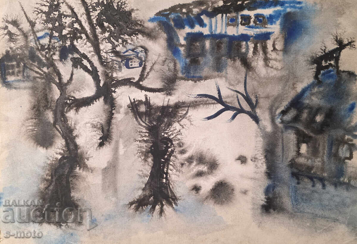 Pictură veche acuarelă peisaj cu preț 240.00 BGN | € 122.71 Pictură veche acuarelă peisaj cu preț 240.00 BGN | € 122.71