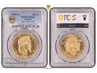 100 Franci 1866 A Franța (Frantsiya) - MS61 la PCGS (aur)
