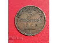 Germania-Prusia-3 pfennig 1866 A-Berlin-multe, bine conservate