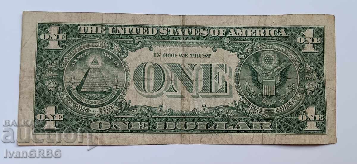 Livrarea 1 dolar SUA sigiliu albastru 1 dolar 1957 SUA SIGILIU ALBASTRU Bancnotă Livrarea 1 dolar SUA sigiliu albastru 1 dolar 1957 SUA SIGILIU ALBASTRU Bancnotă