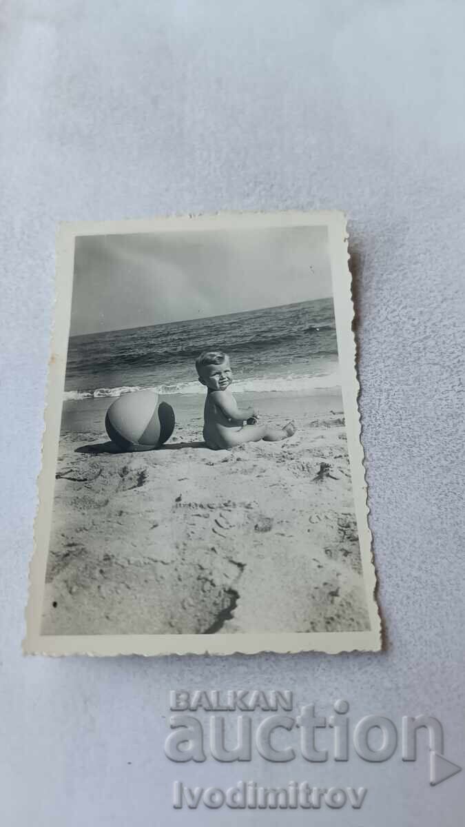 Photograph Little boy on the beach 1956 Photograph Little boy on the beach 1956