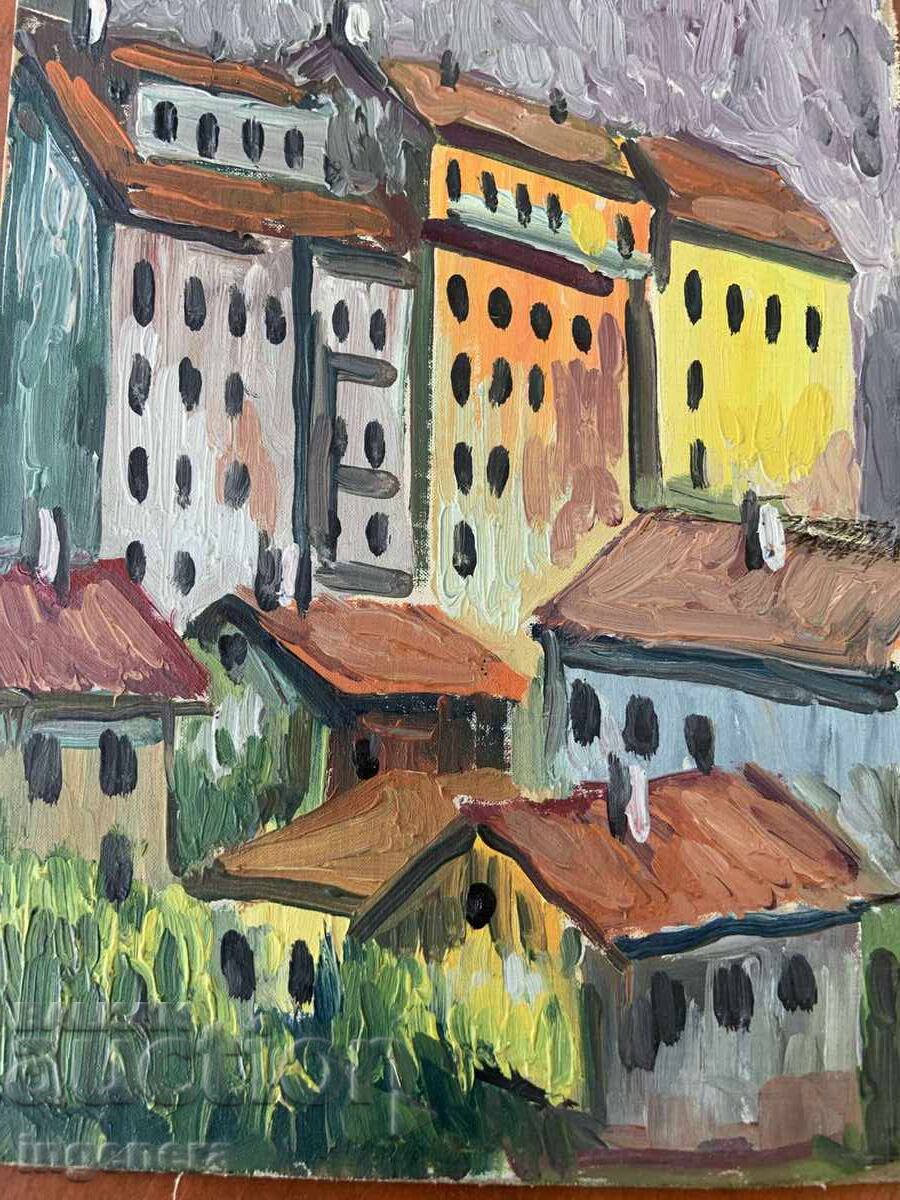 PAINTING SIGNED OIL TARNOVO with price 29.00 BGN | € 14.83 PAINTING SIGNED OIL TARNOVO with price 29.00 BGN | € 14.83