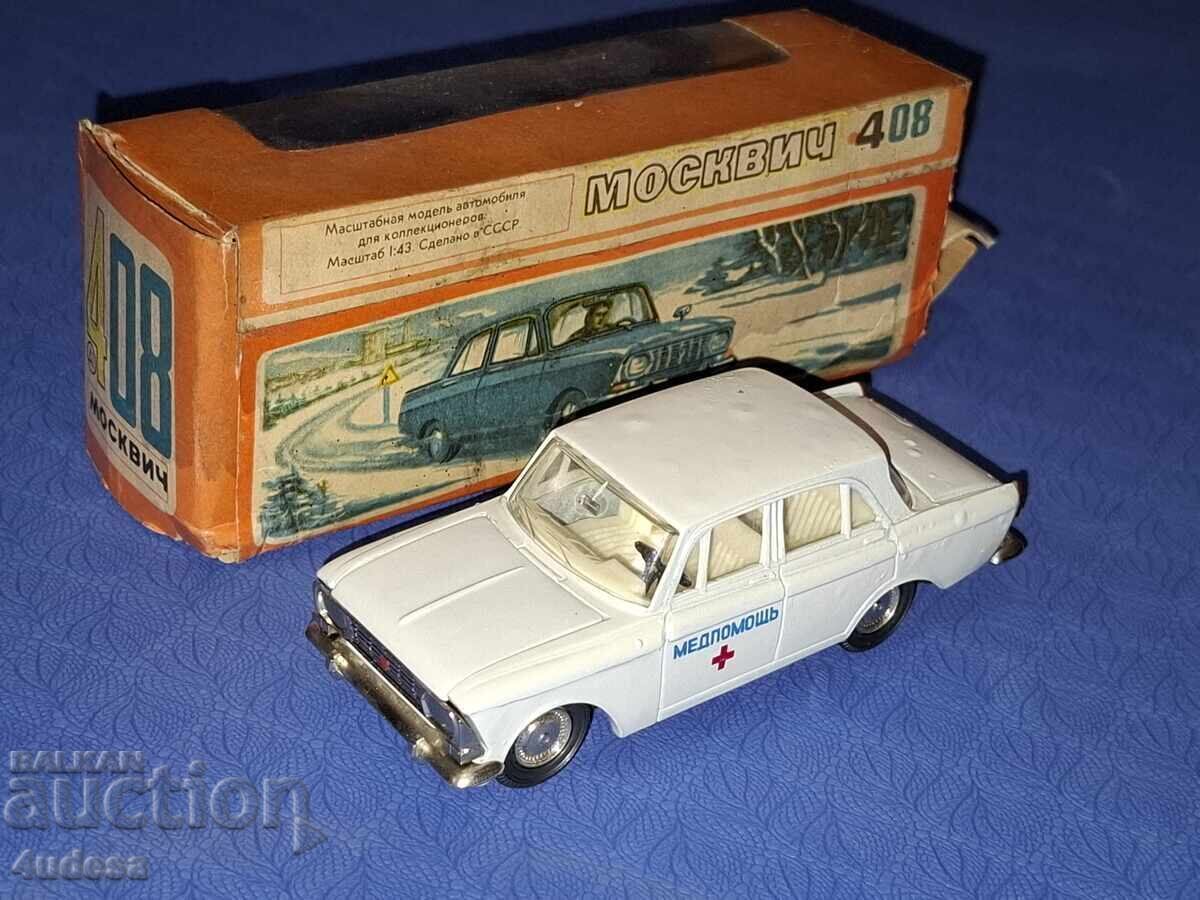 Russian model Moskvich 408 A1 medical 1:43 Made in the USSR