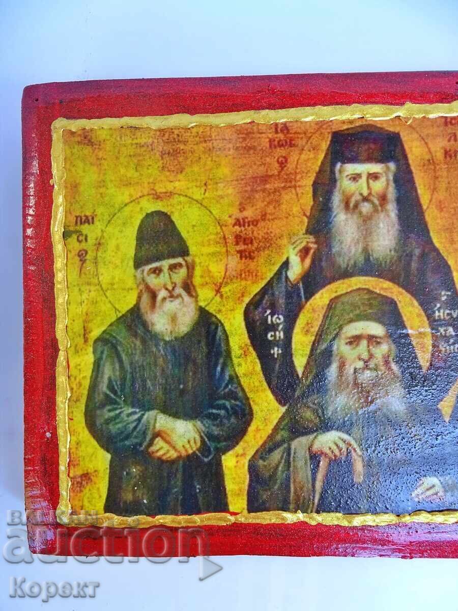 Delivery of Icon of Joseph the Hesychast, Porphyrios of Kavsokalyvia, Paisios of Mount Athos, and Jacob of Tsali Delivery of Icon of Joseph the Hesychast, Porphyrios of Kavsokalyvia, Paisios of Mount Athos, and Jacob of Tsali