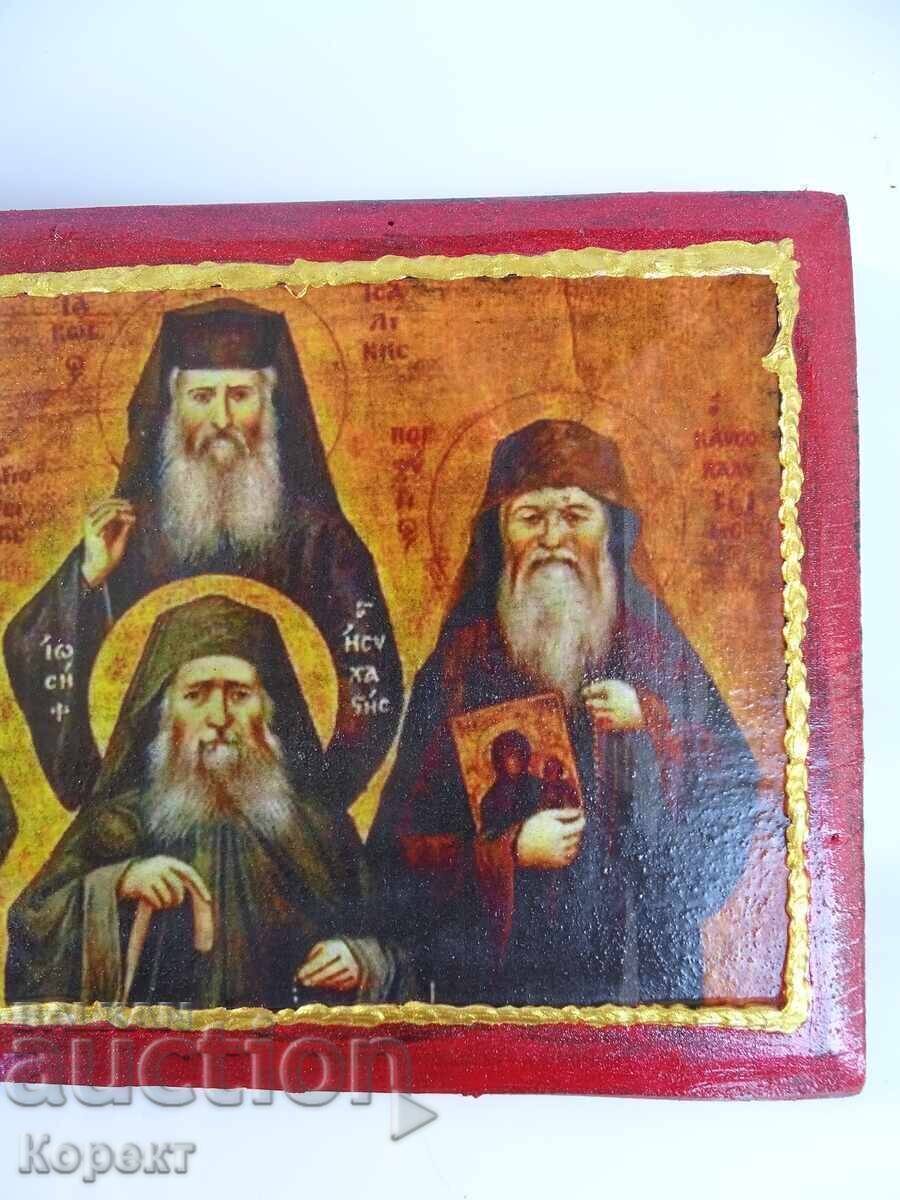 Icon of Joseph the Hesychast, Porphyrios of Kavsokalyvia, Paisios of Mount Athos, and Jacob of Tsali - 5