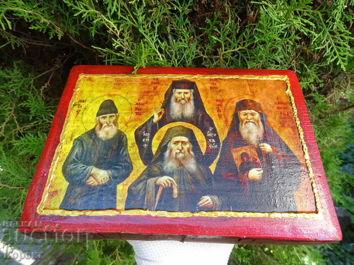 Icon of Joseph the Hesychast, Porphyrios of Kavsokalyvia, Paisios of Mount Athos, and Jacob of Tsali - 7 Icon of Joseph the Hesychast, Porphyrios of Kavsokalyvia, Paisios of Mount Athos, and Jacob of Tsali - 7