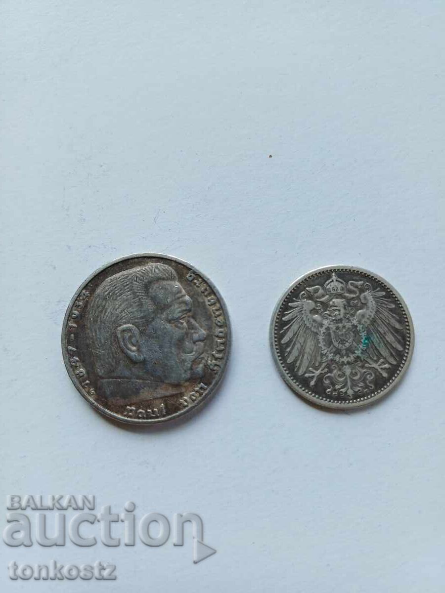 1 Mark and 5 Mark 1915 and 1935 with price 45.00 BGN | € 23.01 1 Mark and 5 Mark 1915 and 1935 with price 45.00 BGN | € 23.01